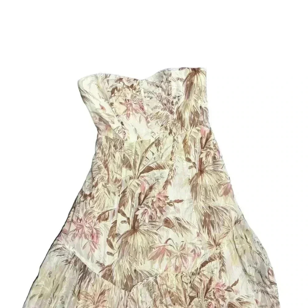 Bohemian Strapless Maxi Dress By Anthropologie - UK 12 US 8 EU 40 Floral Flowy - Picture 3 of 8